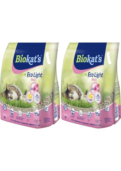 Eco Light Fresh Cherry Blossom (Kiraz Çiçeği Kokulu) Pelet Kedi Kumu 5 Lt x 2 Adet fiyatları