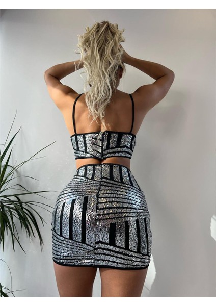 Gümüş Pul Payet Etekli Takım modelleri