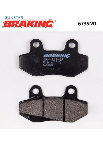 673SM1 2005-2012 Hyosung Gt 250 Naked Uyumlu Arka Fren Balatası Yarı Metalik Balata