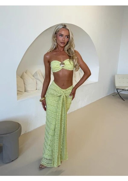 Yeşil Sydney Seashell Lace Etekli Ikili Taklım