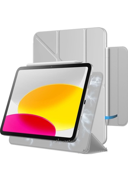 Samsung Galaxy Tab S9 Fe Plus 12.4 Inç / S10 Plus 12.4inç Uyumlu Kılıf Manyetik Kalem Için Kilit Yuvalı Akıllı Slim Magic Kapak Katlanabilir Standlı Tablet Kılıfı SM-X610/X616/X618 X820/X826/X828