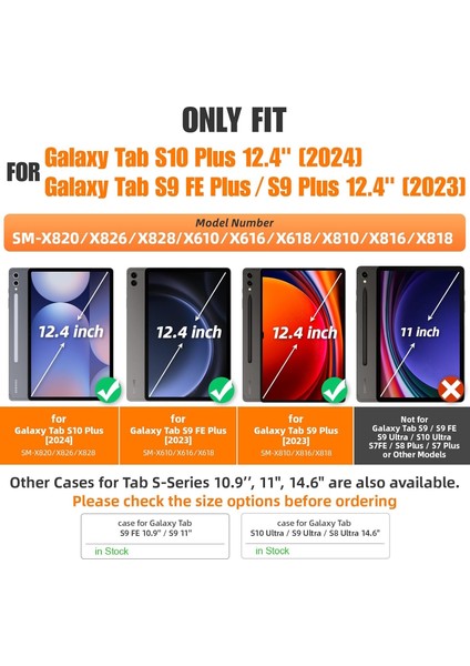 Samsung Galaxy Tab S9 Fe Plus 12.4 Inç / S10 Plus 12.4inç Uyumlu Kılıf Manyetik Kalem Için Kilit Yuvalı Akıllı Slim Magic Kapak Katlanabilir Standlı Tablet Kılıfı SM-X610/X616/X618 X820/X826/X828 fiyatları