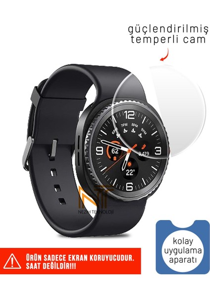 Samsung Galaxy Watch Ultra 2 47MM Uyumlu Kolay Uygulama Aparatlı Temperli Cam Ekran Koruyucu