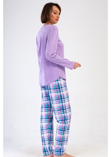 Pamuklu Kadın Uzun Kol Pijama Takım , 410024