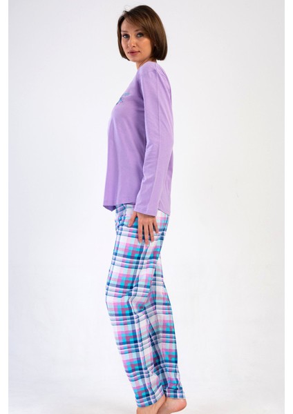 Pamuklu Kadın Uzun Kol Pijama Takım , 410024