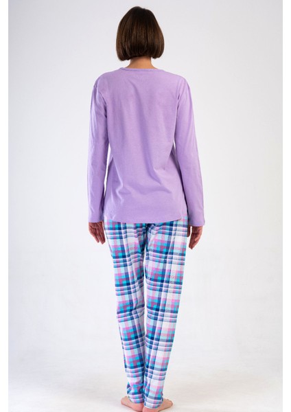 Pamuklu Kadın Uzun Kol Pijama Takım , 410024