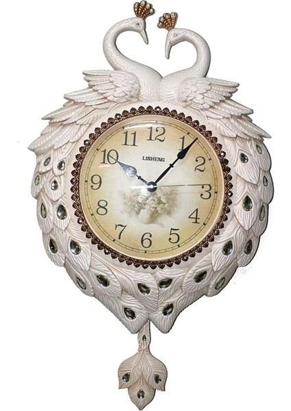 Duvara Asmalı Tavuskuşu Saat 60*42 cm