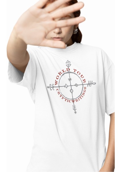 Unisex Cryptic Writings World Tour Sırt Baskılı Tişört, Oversize Megadeth Temalı T-Shirt fiyatları