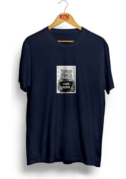I Hate People/ Erkek Lacivert Renk T-Shirt / %100 Pamuk Premium Quality / Regular Fit