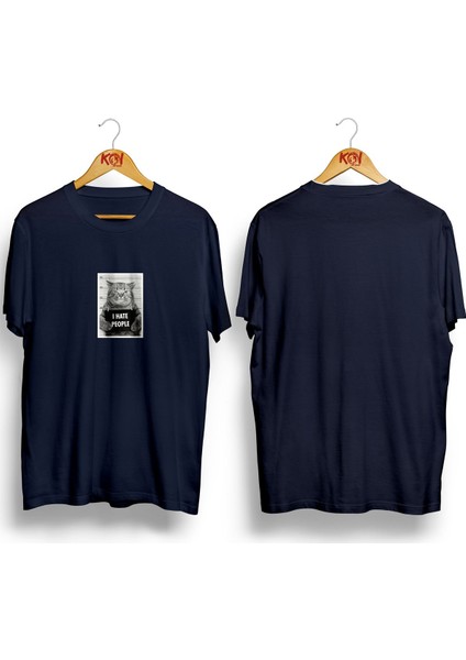 I Hate People/ Erkek Lacivert Renk T-Shirt / %100 Pamuk Premium Quality / Regular Fit fiyatları