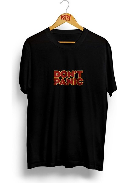 Don't Panic / Erkek Siyah Renk T-Shirt / %100 Pamuk Premium Quality / Regular Fit