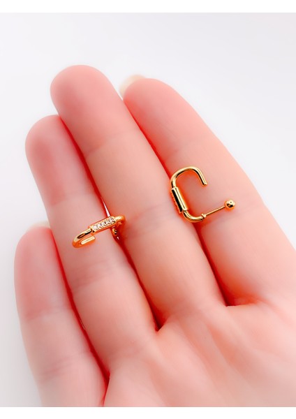 Cerrrahi Çelik Piercing ( Pirsing ) Zirkon Taşlı Dikdörtgen Conch Helix Piercing (1ADET) fiyatları