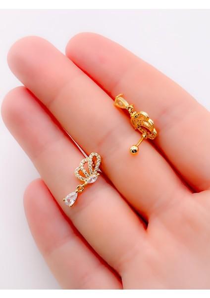 Cerrrahi Çelik Piercing ( Pirsing ) Sallantılı Damla Taşlı Kanat Tragus Helix Piercing (1ADET) fiyatları