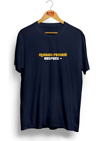 Mission Passed / Erkek Lacivert Renk T-Shirt / %100 Pamuk Premium Quality / Regular Fit
