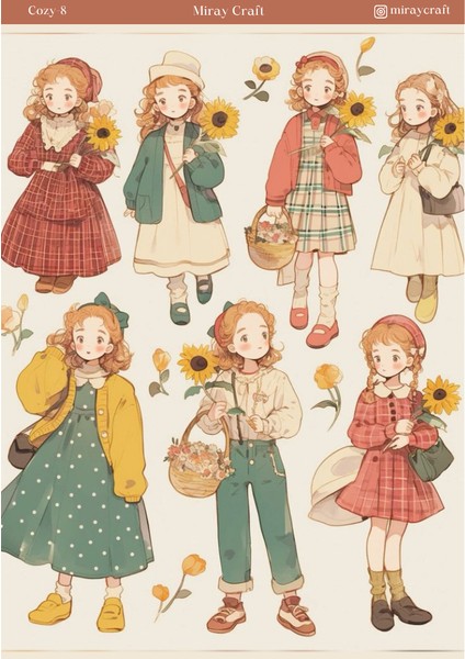 1 Adet Sıcak ve Huzurlu Anlar Temalı Sticker – 12X17 cm | Scrapbook, Bullet Journal, Planlayıcı ve Ajanda Için Özel Tasarım