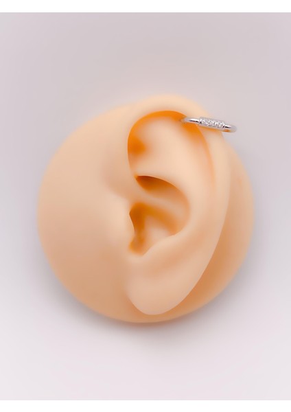 Cerrrahi Çelik Piercing ( Pirsing ) Zirkon Taşlı Dikdörtgen Conch Helix Piercing (1ADET)