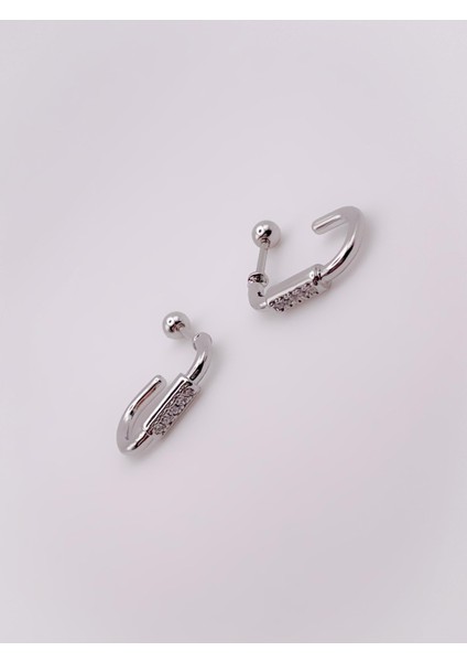 Cerrrahi Çelik Piercing ( Pirsing ) Zirkon Taşlı Dikdörtgen Conch Helix Piercing (1ADET) modelleri