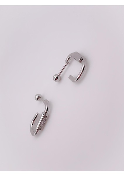 Cerrrahi Çelik Piercing ( Pirsing ) Zirkon Taşlı Dikdörtgen Conch Helix Piercing (1ADET) fırsatları