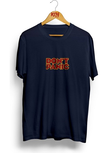 Don't Panic 2 / Erkek Lacivert Renk T-Shirt / %100 Pamuk Premium Quality / Regular Fit