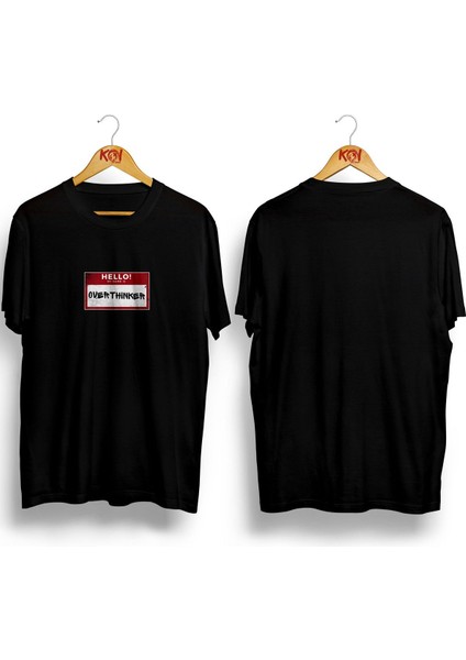 Hello My Name Is Overthinker/ Erkek Siyah Renk T-Shirt / %100 Pamuk Premium Quality / Regular Fit fiyatları