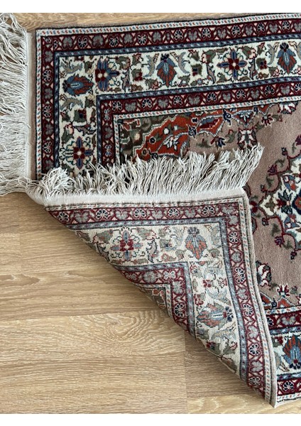 90X143 cm Antika Türk Çiçekli Halı, Kahverengi Yün Halı, 40 Yıllık El Dokuma Kilim, Boho Stili Harika Halı modelleri