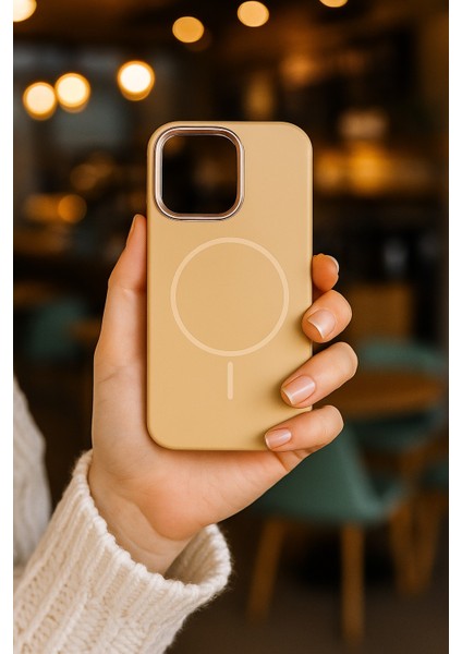 IPhone 16 Promax Magsafe Özellikli Iç Kısım Kadife Dokulu Silikon Kılıf