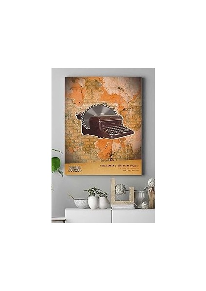 Postermanya (PSTER16395) Franz Kafka Daktilo Kanvas Tablo 21 x 30