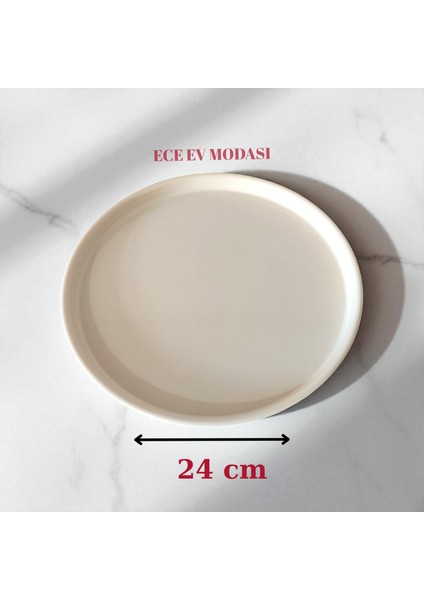 6'lı Metal Yuvarlak Çay, Kahve, Pasta Servis Tepsisi Dekoratif Sunum Tepsisi 24 cm modelleri