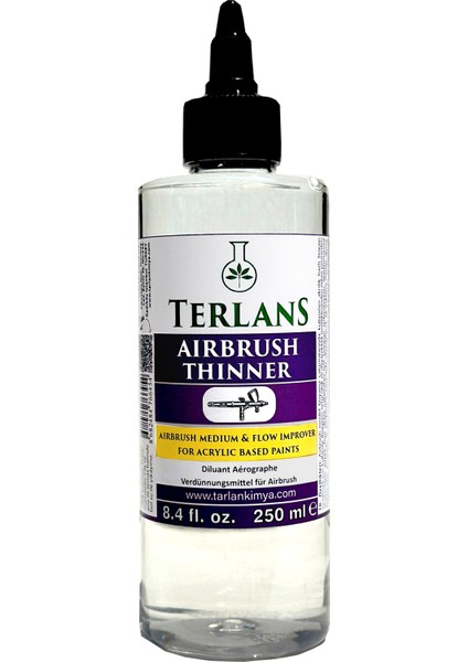 Airbrush Thinner 250 ml (Akrilik Boya) Airbrush Model Boyama Için Akrilik Bazlı Inceltici, Akışkanlık & Detay Kontrolü
