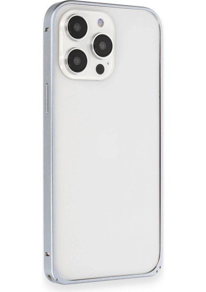 Iphone 15 Pro Max Kılıf Metal Bumper Magneticsafe Kapak - Gri Sptgl modelleri
