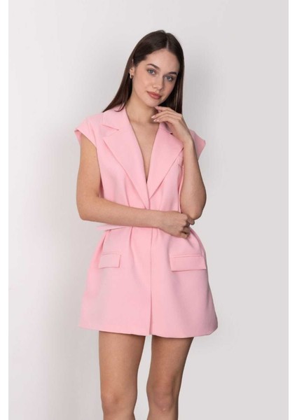 Kemerli Şal Yaka Blazer Yelek - Oversize & Pamuklu