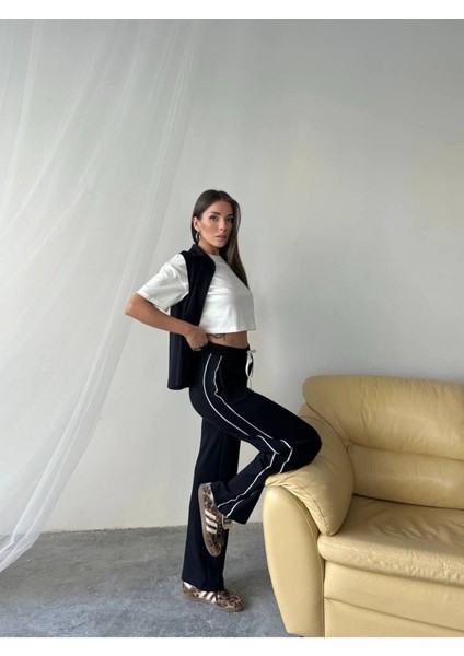 T-Shirtlü Yelekli Eşofman Takımı 3'lü - Boru Paça & Slim Fit fiyatları