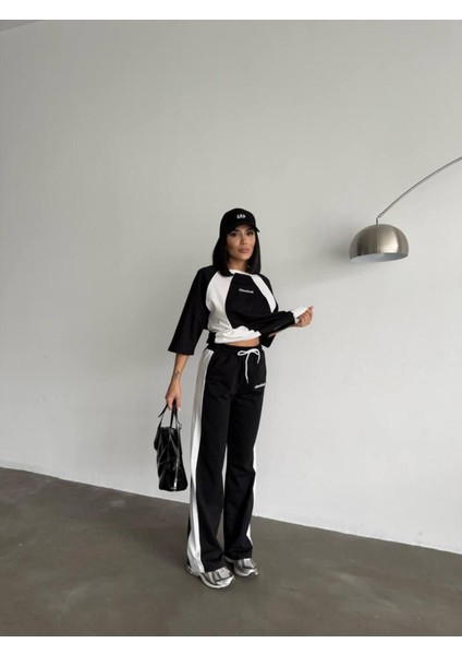 Oversize Yazı Detaylı Unisex Eşofman Takımı – Yüksek Bel, Dijital Baskı, Rahat Kesim fiyatları