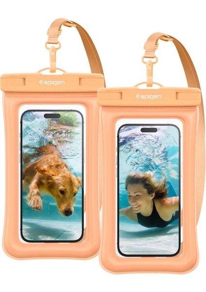 Aqua Shield Floating WaterProof iPX8 Sertifikalı Su Geçirmez Yüzer Kılıf (2 Adet) A610 Apricot - ACS06018