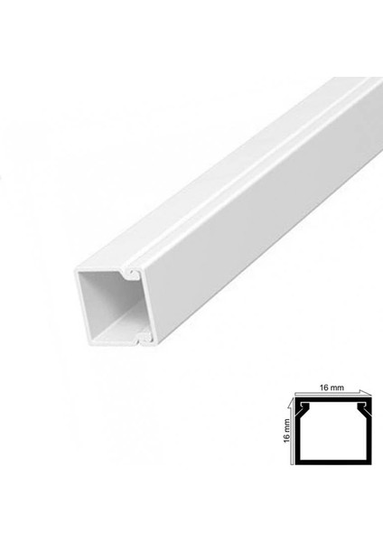 Kablo Kanalı 16X16 mm 2 Metre Yapışkanlı Bantlı 6 Adet