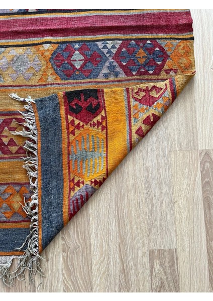 100X162CM El Dokuma Turuncu Kilim, Akrep Motifli, Bohem Stili Renkli Zemin Halısı, Dekoratif Vintage Kilim modelleri