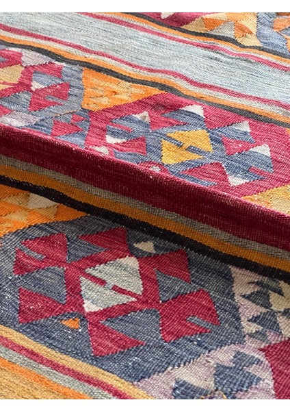 100X162CM El Dokuma Turuncu Kilim, Akrep Motifli, Bohem Stili Renkli Zemin Halısı, Dekoratif Vintage Kilim fırsatları