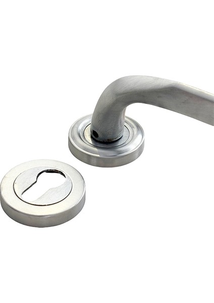 Söğüt Saten Krom Rozetli Pirinç Yale Çelik Kapı Kolu, Lüks, Paslanmaz, Şık ve Uzun Ömürlü 1 Takım fırsatları