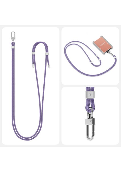 Cross Body Strap v2 Boyun Askı ipi ConTag Tutucu Aparat / IP Soketli Kılıflar ile Uyumlu Deep Purple - AFA08366