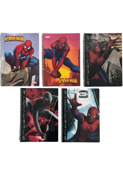 Spiderman A4 72 Yp. Plastik Kapak Kareli Defter Seti ( 3 Adet Gönderilir )