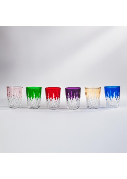 Badem Kahve Su Bardak 6renk 6lı