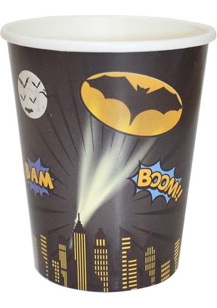 Yarasa Batman Temalı Bardak Karton Doğum Günü Bardağı 8'li fiyatları