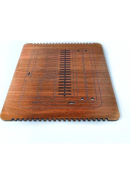 Dktt Ahşap Oyuncak Odası 20 Kanallı Ahşap Eğitim Dokuma TEZGAHI - 30CM X 20CM
