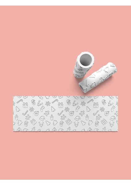 Hamur Seramik Polimer Kil Desen Verici Rulo Silindir 10 cm Uzunluk 0747-5