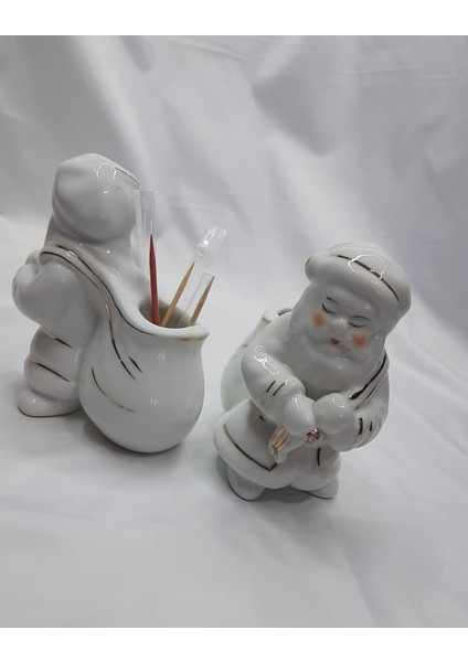 Noel Baba Çift Kürdanlık Dekoratif Biblo