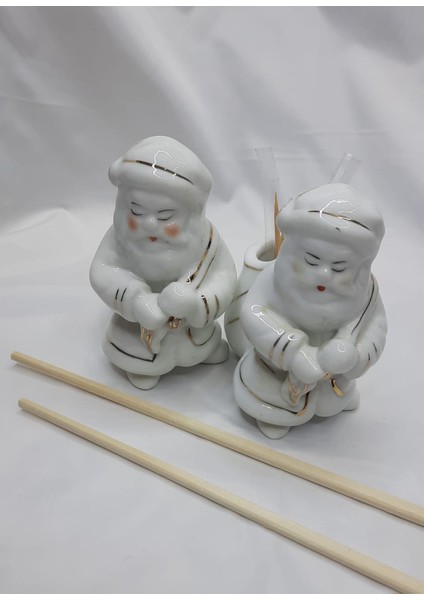 Noel Baba Çift Kürdanlık Dekoratif Biblo