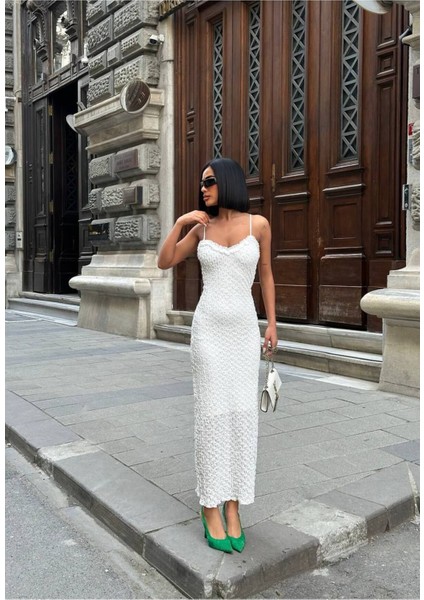 Kadın Dantel Detaylı Askılı Elbise - Slim Fit & Şık fiyatları