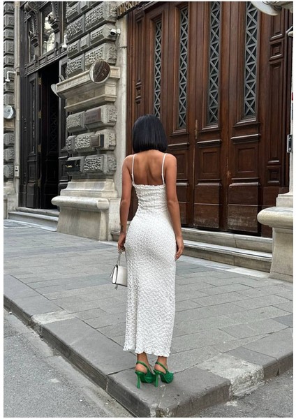 Kadın Dantel Detaylı Askılı Elbise - Slim Fit & Şık fırsatları