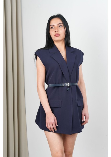 Kemerli Şal Yaka Blazer Yelek - Oversize & Pamuklu modelleri