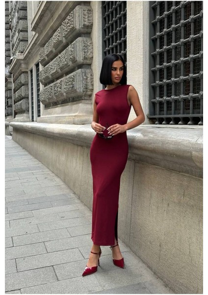 Kadın Sandy Vücudu Saran Elbise - Yırtmaç Detaylı & Slim Fit fiyatları